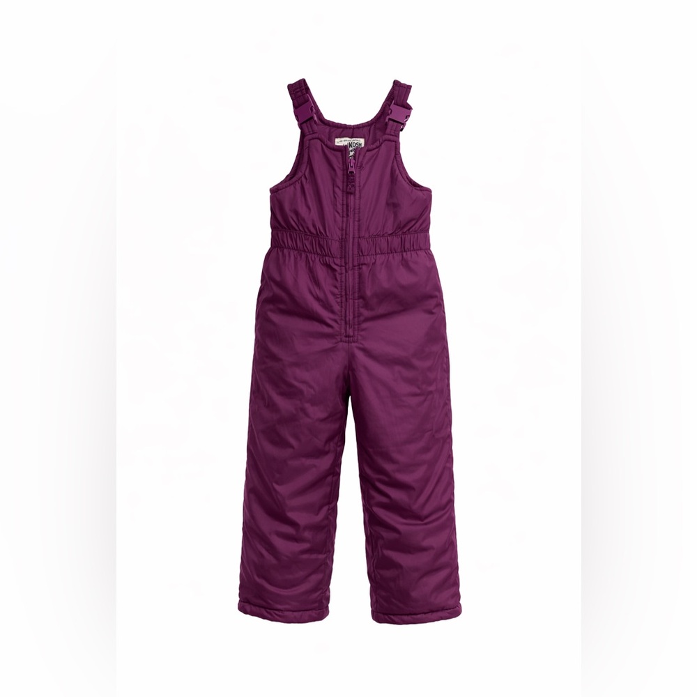 OshKosh B’Gosh Toddler Snow Bib Pants 24M Purple Insulated Winter Ski Snow EUC